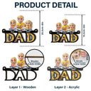 Gift For Father, Dad - Children, Happy Dad Grandpa Sitting With Children - Personalized Window Hanging Suncatcher Ornament