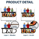 Gift For Father,Love - Dad And His Chrildren - Personalized Window Hanging Suncatcher Ornament