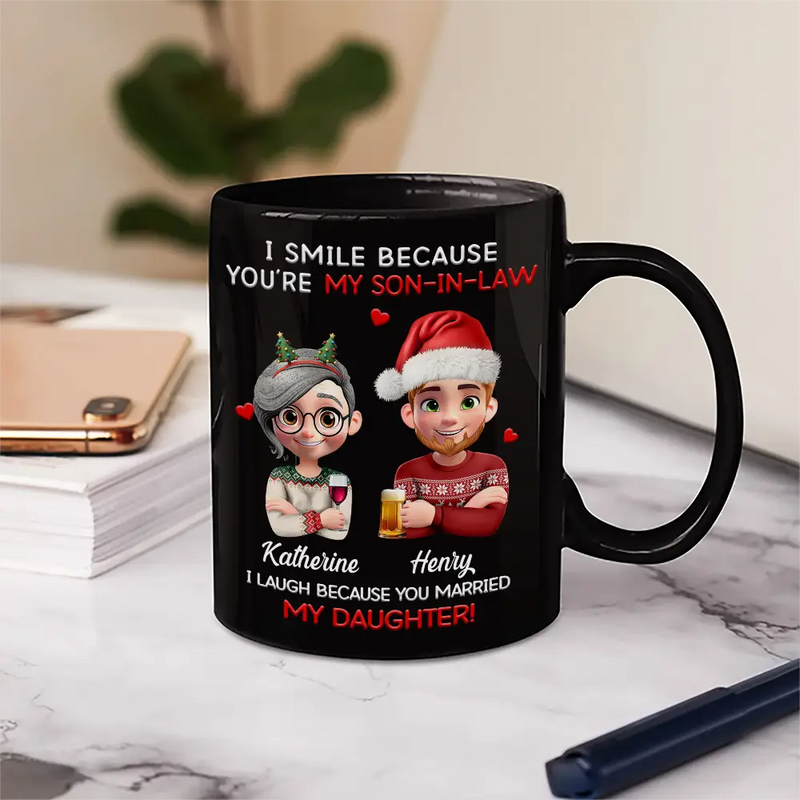 Gift For Daughter, Gift For Son, Funny - Dad Daughter I Laugh Because There’s Nothing You Can Do About It - Personalized Mug