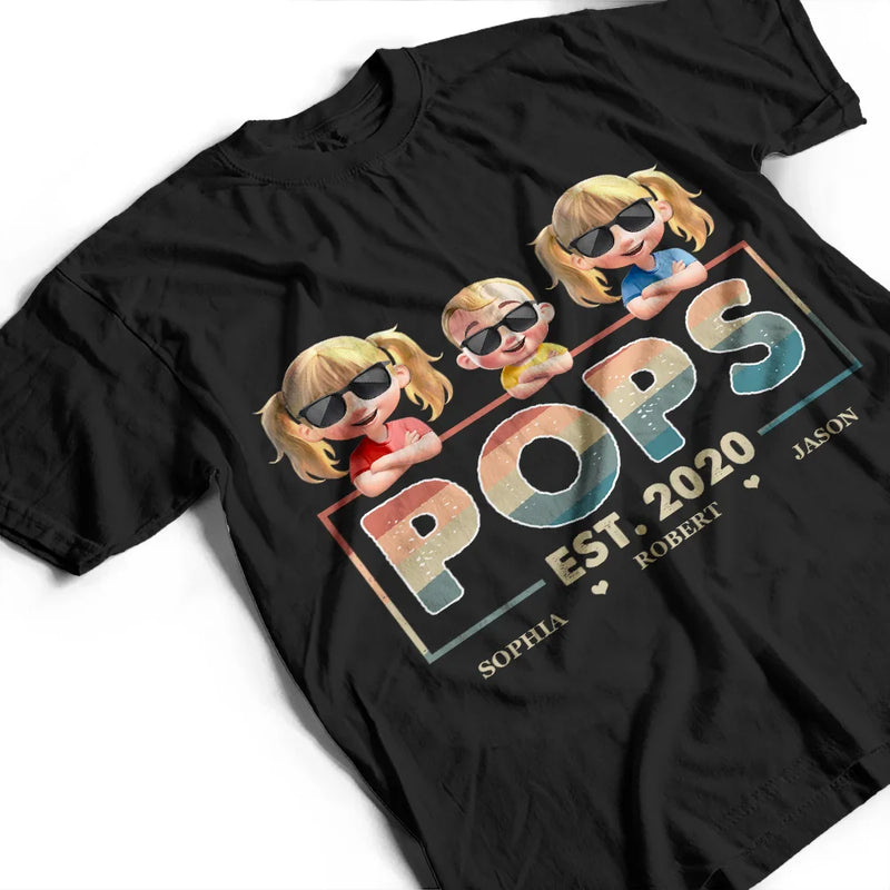 Gift For Husband,Gift For Father,Happy,Gift For Grandpa - Dad Est Grandpa Father 3D Cartoon - Personalized T Shirt