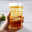 Gift For Husband,Gift For Grandpa,Gift For Father - Dad Established - Personalized Beer Glass