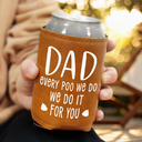 Dog Lovers,Dog Dad,Pet Lovers - Dad Every Poo I Do - Personalized Leather Can Cooler