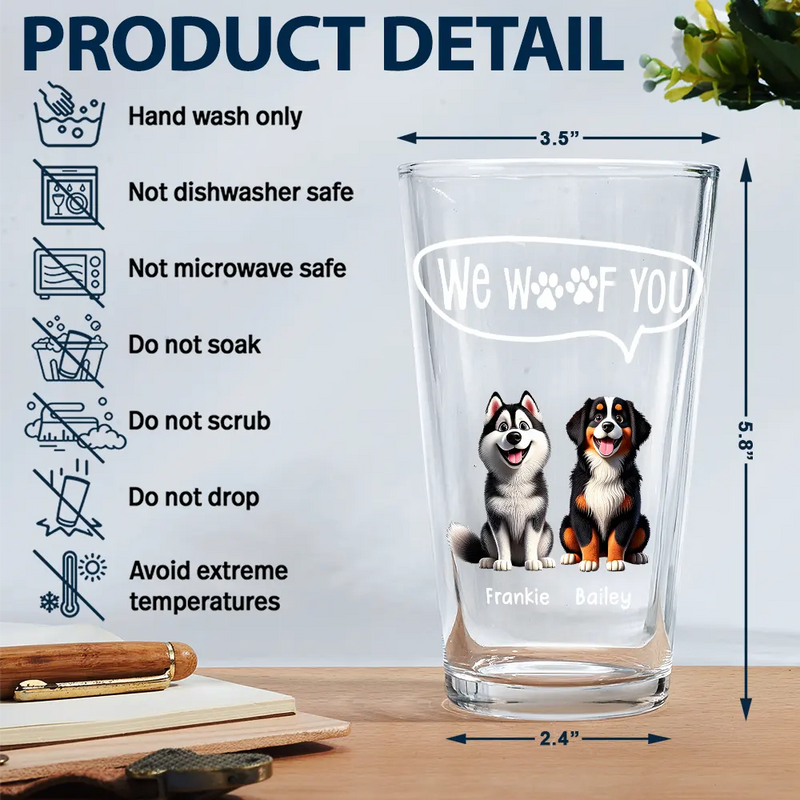 Dog Lovers,Dog Dad,Pet Lovers - Dad Every Poo I Do 3D Effect - Personalized Beer Glass