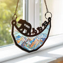 Gift For Father,Gift For Grandpa,Love - Dad Grandpa Papa Bear And Cubs - Personalized Window Hanging Suncatcher Ornament