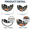 Gift For Father,Gift For Grandpa,Love - Dad Grandpa Papa Bear And Cubs - Personalized Window Hanging Suncatcher Ornament