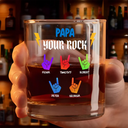Gift For Father,Gift For Grandpa,Funny - Dad Grandpa Papa You Rock Hands Down For The Best - Personalized Whiskey Glass