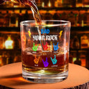 Gift For Father,Gift For Grandpa,Funny - Dad Grandpa Papa You Rock Hands Down For The Best - Personalized Whiskey Glass