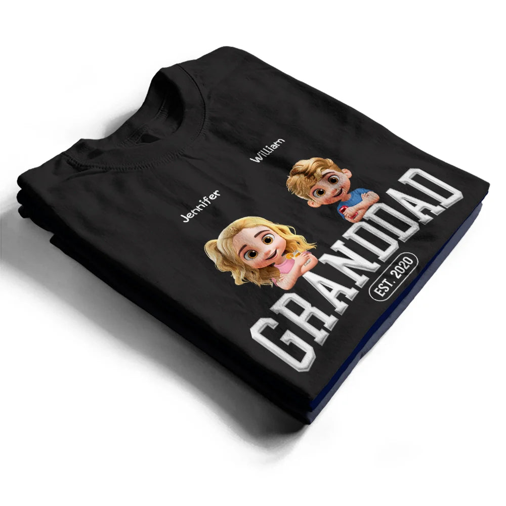 
Gift For Father,Dad,Children - Dad Grandpa Since 3D Effect Crossed Arms - Personalized T Shirt

