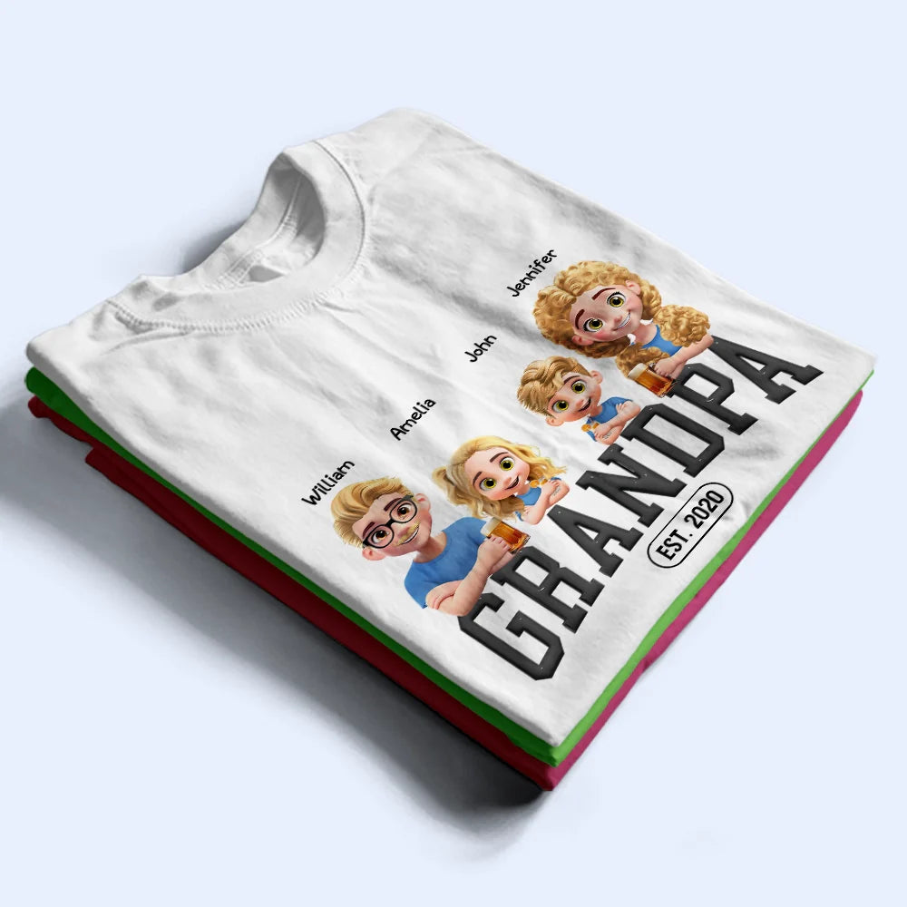 
Gift For Father,Dad,Children - Dad Grandpa Since 3D Effect Crossed Arms - Personalized T Shirt
