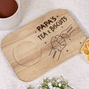Gift For Grandpa,Gift For Father,Happy - Dad Grandpa Tea And Biscuits - Personalized Serving Board With Cup Holder