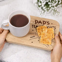 Gift For Grandpa,Gift For Father,Happy - Dad Grandpa Tea And Biscuits - Personalized Serving Board With Cup Holder