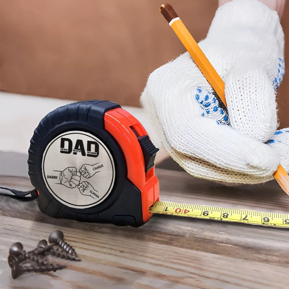 Gift For Father,Gift For Grandpa - Dad Grandpa The Man The Myth The Legend - Personalized Tape Measure