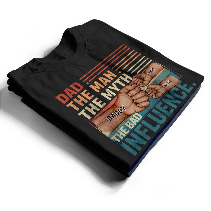 Gift For Uncle,Gift For Father,Gift For Grandpa,Funny - Dad Kid First Bump Uncle The Man The Myth The Bad Influence - Personalized T Shirt