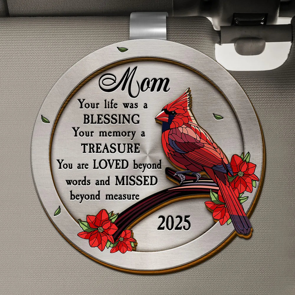 Dad Mom Your Life Was A Blessing Memorial - Personalized Custom Shaped Car Visor Clip