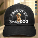 Happy, Gift For Father, Gift For Husband, Dog Dad, Cat Dad, Pet Lovers, Pet Dad - Dad Of A Spoiled Dog - Personalized Vintage Washed Denim Cap