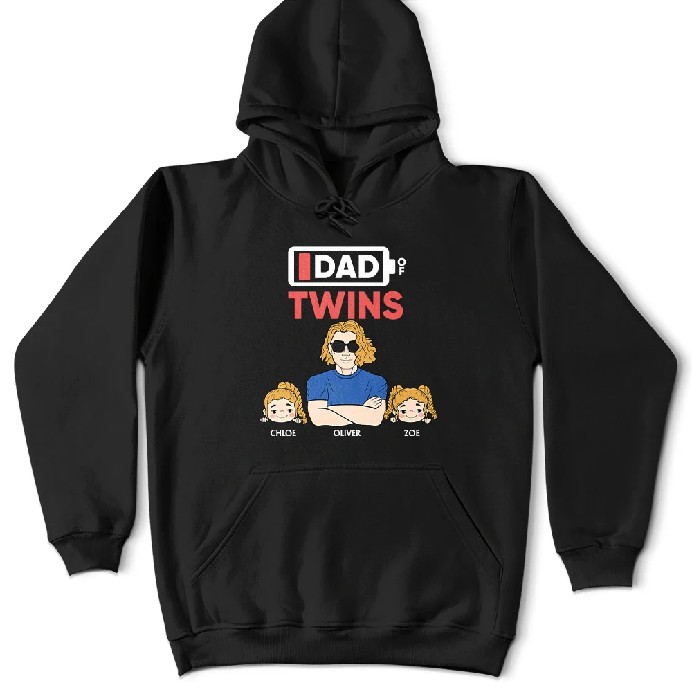 Dad - Daughters (Young), Gift For Father, Dad - Sons, Dad - Children, Funny - Dad Of Twins - Personalized T Shirt
