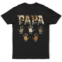 Gift For Father,Gift For Grandpa - Dad Papa The Man Myth Legend Kid Handprint - Personalized T Shirt