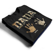 Gift For Father,Gift For Grandpa - Dad Papa The Man Myth Legend Kid Handprint - Personalized T Shirt