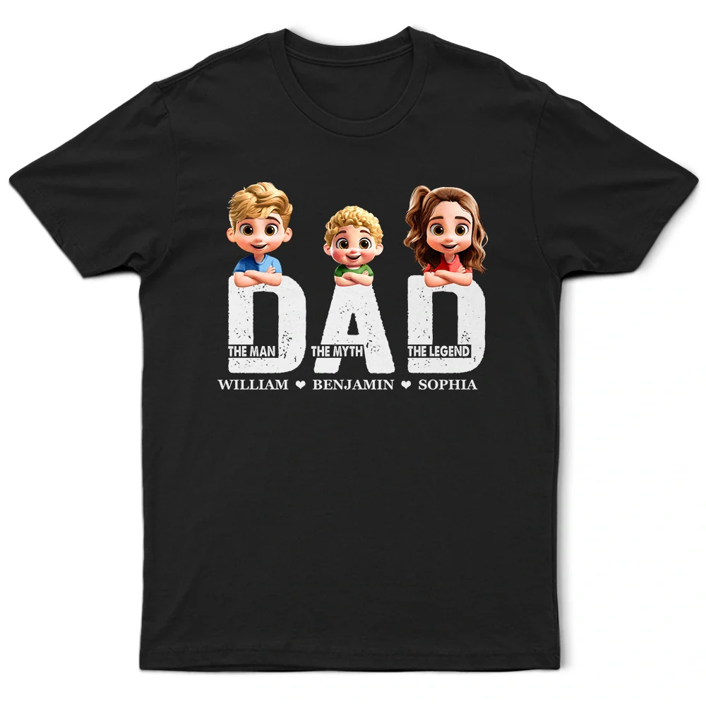 Dad Papa The Man The Myth The Legend - Personalized T Shirt