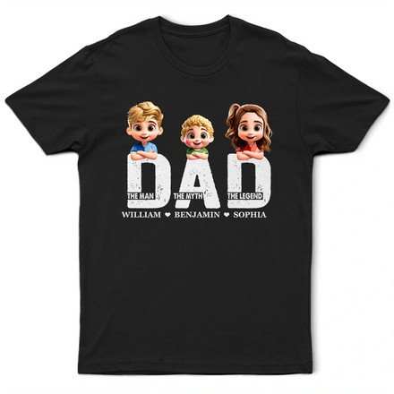 Dad Papa The Man The Myth The Legend - Personalized T Shirt