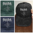 Gift For Father,Gift For Grandpa - Dad Papa The Man The Myth The Legend - Personalized Vintage Washed Denim Cap