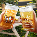 Gift For Father - Dad Thanks For Not Pulling Out Funny Kids - Personalized Beer Glass