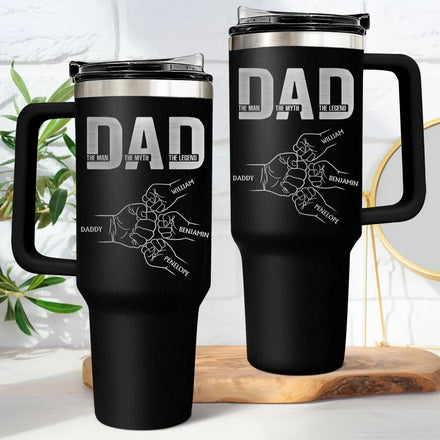 Papa l'homme le mythe la légende - Gobelet gravé personnalisé de 40 oz