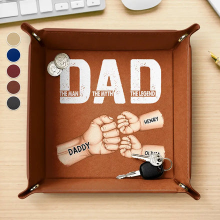 Dad The Man The Myth The Legend - Personalized Leather Valet Tray