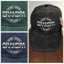 Gift For Husband,Gift For Father,Happy,Gift For Grandpa,Gift For Men - Dad The Man The Myth The Legend - Personalized Vintage Washed Denim Cap