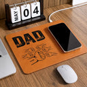 Gift For Father,Top Market,Non-Eng,Icon,Confident - Dad The Man The Myth The Legend Hand Punch - Personalized Leather Charging Mat