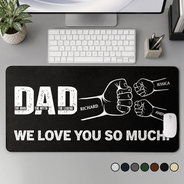 Gift For Father,Top Market,Non-Eng,Icon,Confident - Dad The Man The Myth The Legend Hand Punch - Personalized Leather Desk Mat