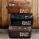 Gift For Husband, Gift For Yourself, Gift For Men, Gift For Father, Dad - Children, Love, Gift For Grandpa - Dad We Love You With Kids Names - Personalized Leather Toiletry Bag