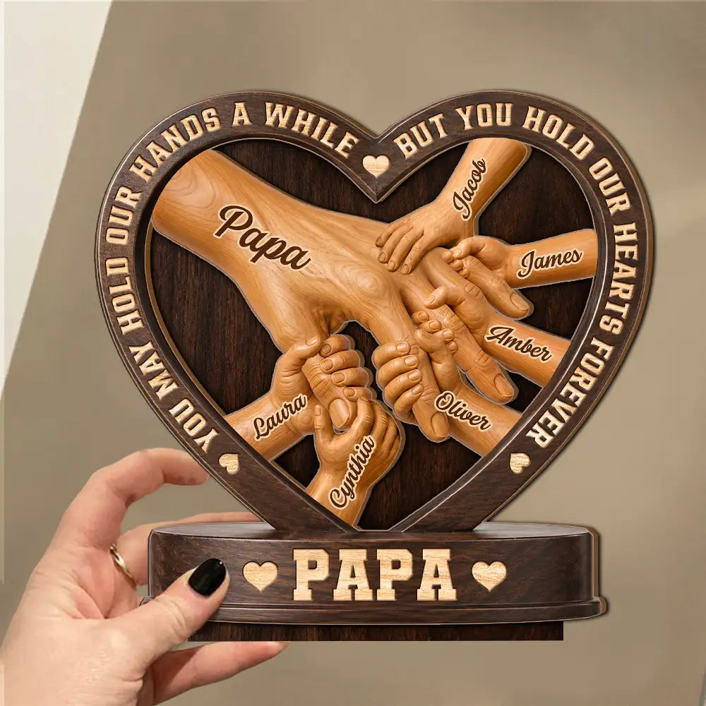 Independence Day,Gift For Father,Gift For Grandpa,Top Market,Vector,Sentimental - Dad We Will Always Reach For You - Personalized Custom Shaped Wooden Plaque