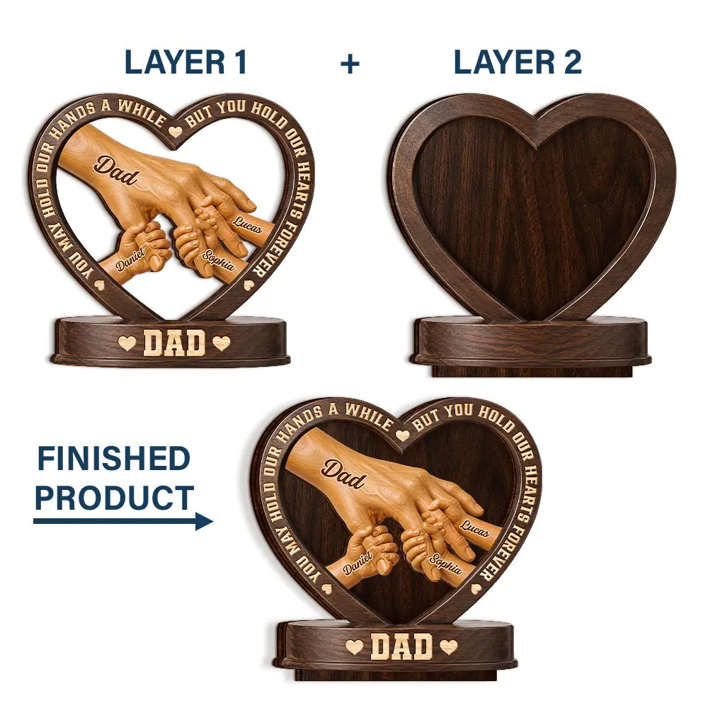 Independence Day,Gift For Father,Gift For Grandpa,Top Market,Vector,Sentimental - Dad We Will Always Reach For You - Personalized Custom Shaped Wooden Plaque