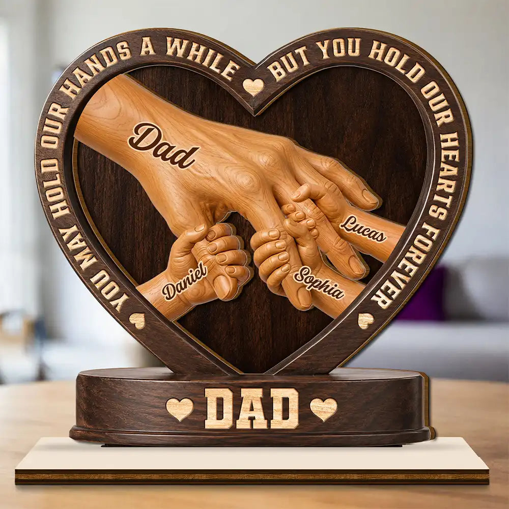 Independence Day,Gift For Father,Gift For Grandpa,Top Market,Vector,Sentimental - Dad We Will Always Reach For You - Personalized Custom Shaped Wooden Plaque
