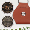 Top Market,Gift For Children,Inspirational,Gift For Daughter,Vector - Dad & Daughter Just Do Your Best - Personalized Leather Pocket Hug