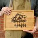 Gift For Husband,Gift For Yourself,Gift For Men,Gift For Grandpa,Grandpa's Hobby,Gift For Father,Dad's Hobby,Fishing - Dad's Best Catch - Personalized Wooden Cutting Board