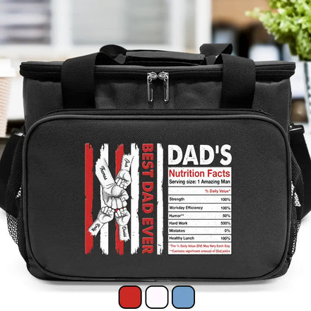 Dad's Nutrition Facts - Personalized Lunch Bag, Cooling Tote
