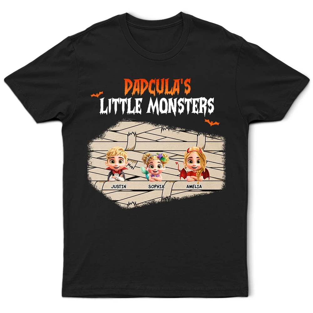 Dadcula Momster Ghoulma Of Little Monsters - Personalized T Shirt