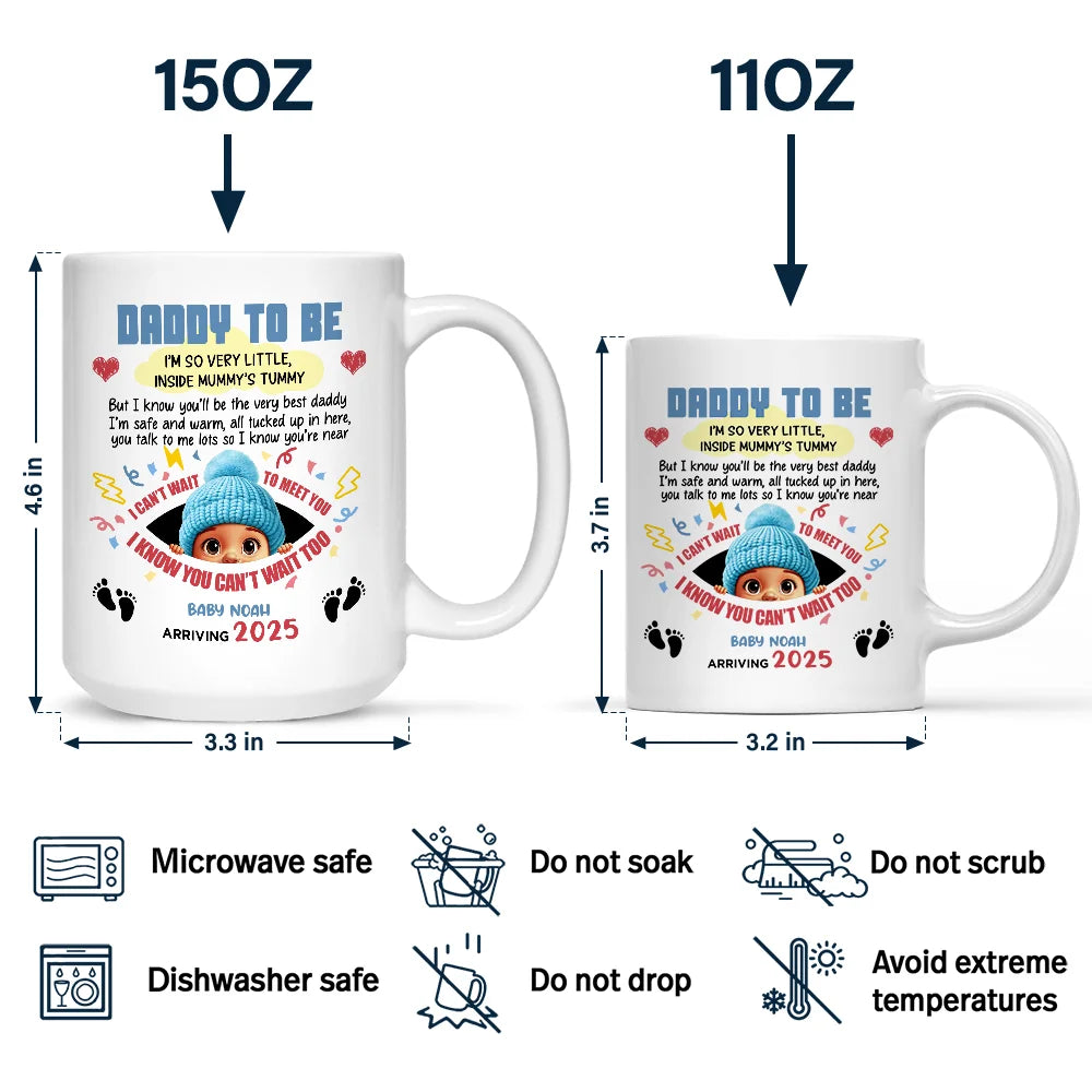 Gift For Husband,Gift For Men,Gift For Father,Dad - Children,New Dad,Happy - Daddy To Be - Personalized Mug