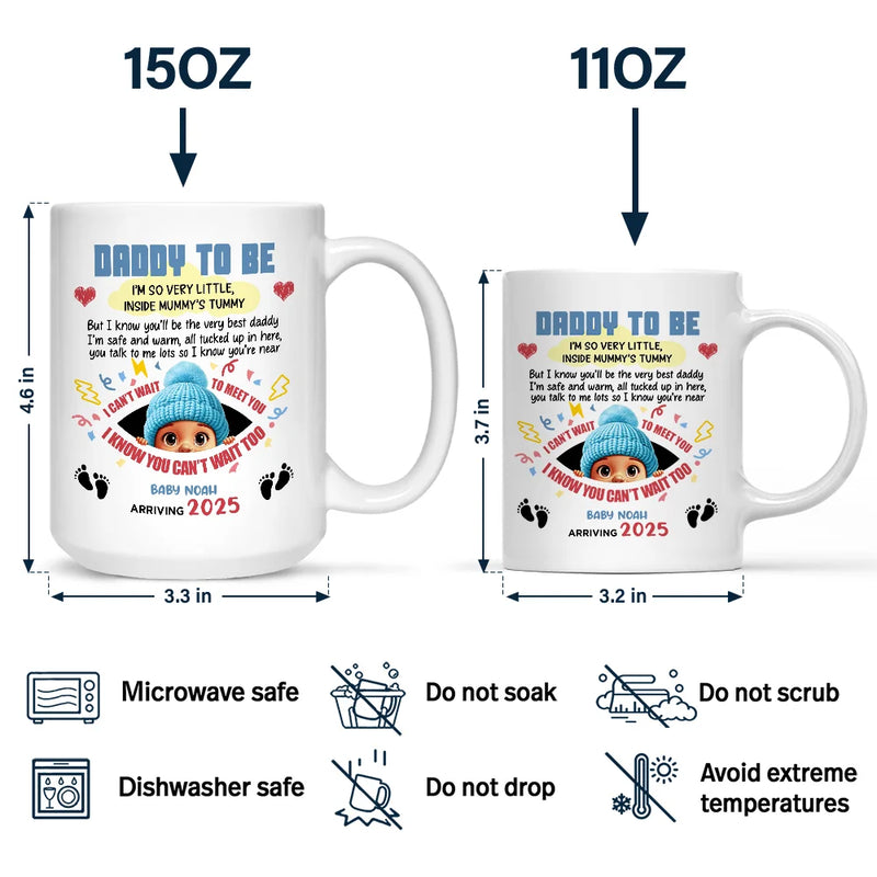 Gift For Husband,Gift For Men,Gift For Father,Dad - Children,New Dad,Happy - Daddy To Be - Personalized Mug