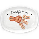 Gift For Father,Dad - Children,Happy - Daddy's Team Hand Punch - Personalized Plate