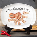 Gift For Father,Dad - Children,Happy - Daddy's Team Hand Punch - Personalized Plate