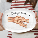 Gift For Father,Dad - Children,Happy - Daddy's Team Hand Punch - Personalized Plate