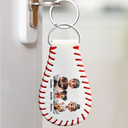 Gift For Father,Baseball,Dad - Children,Happy - Daddy's Dream Team - Personalized Leather Baseball Keychain