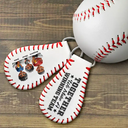 Gift For Father,Baseball,Dad - Children,Happy - Daddy's Dream Team - Personalized Leather Baseball Keychain