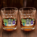 Gift For Father,Dad's Hobby,Sport Dad,Baseball,Happy - Daddy's Dream Team - Personalized Whiskey Glass