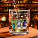 Gift For Father,Dad's Hobby,Sport Dad,Baseball,Happy - Daddy's Dream Team - Personalized Whiskey Glass