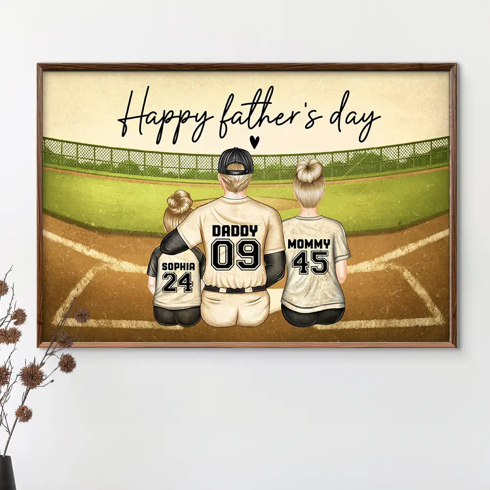Gift For Father,Gift For Husband,Baseball,Softball - Daddy's Dream Team Baseball Father - Personalized Poster