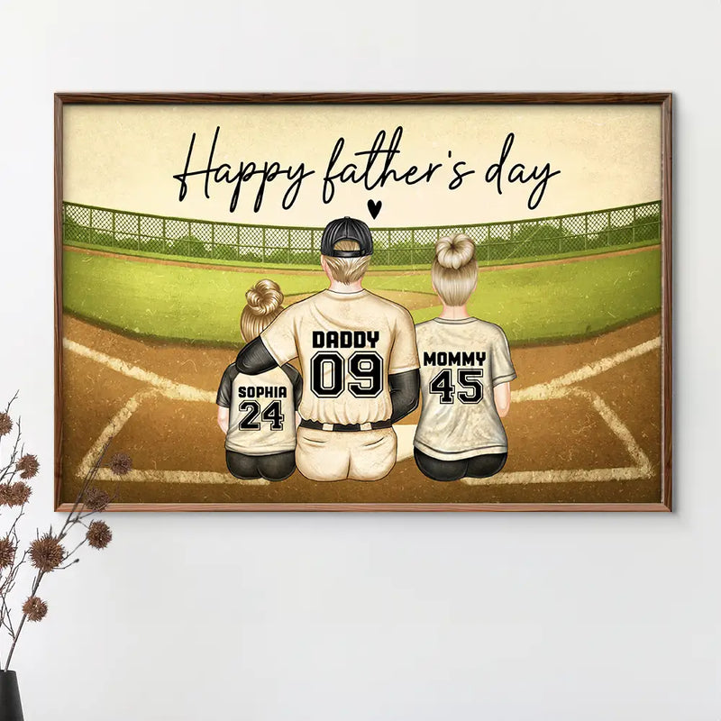 Gift For Father,Gift For Husband,Baseball,Softball - Daddy's Dream Team Baseball Father - Personalized Poster